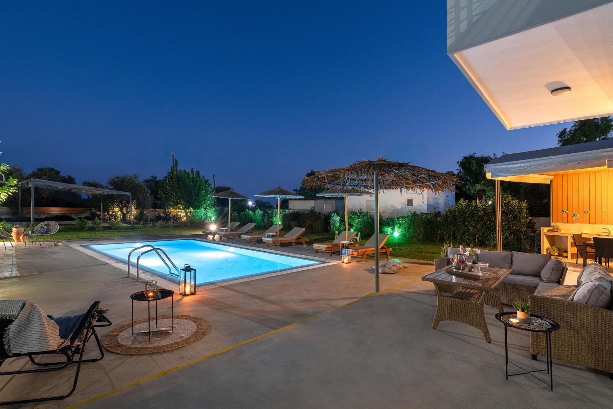 Ethria Pool Villa With Heated Jacuzzi Afantou Extérieur photo