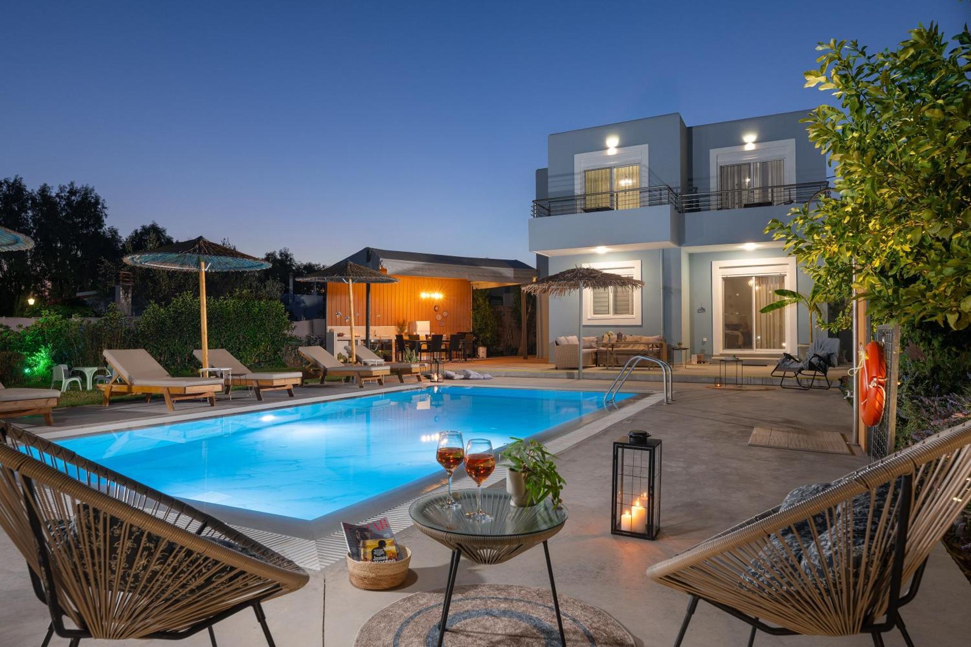 Ethria Pool Villa With Heated Jacuzzi Afantou Extérieur photo