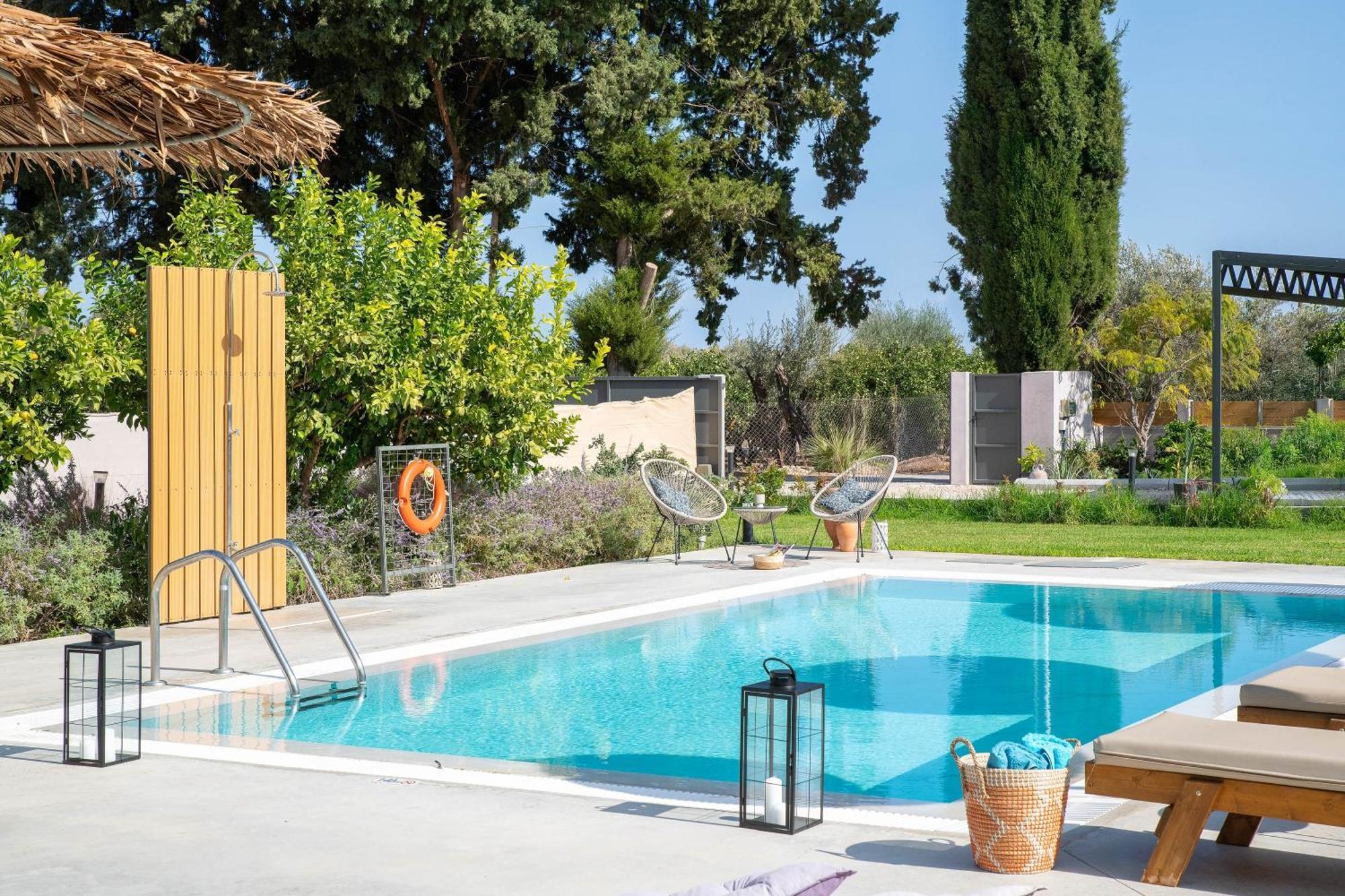 Ethria Pool Villa With Heated Jacuzzi Afantou Extérieur photo
