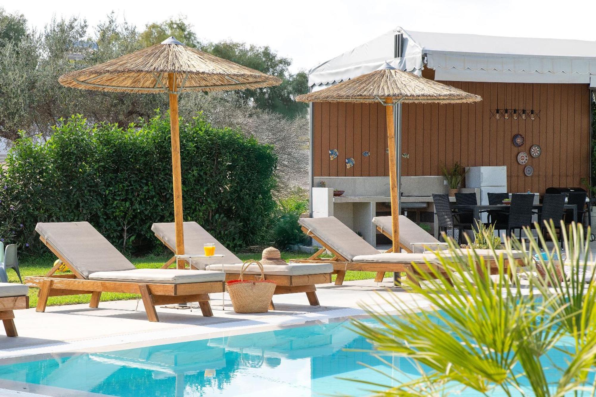 Ethria Pool Villa With Heated Jacuzzi Afantou Extérieur photo