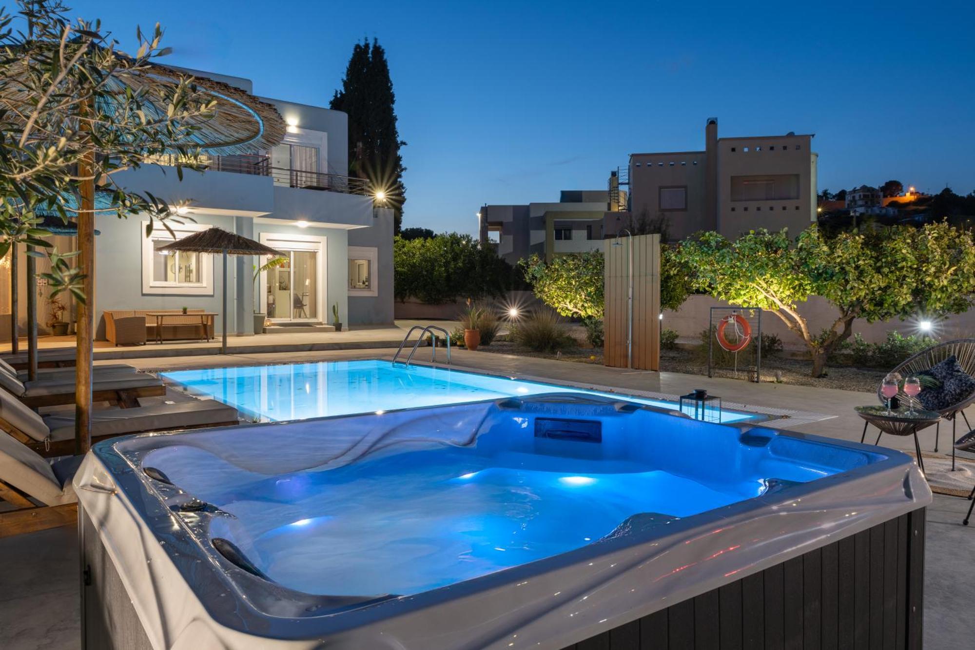 Ethria Pool Villa With Heated Jacuzzi Afantou Extérieur photo